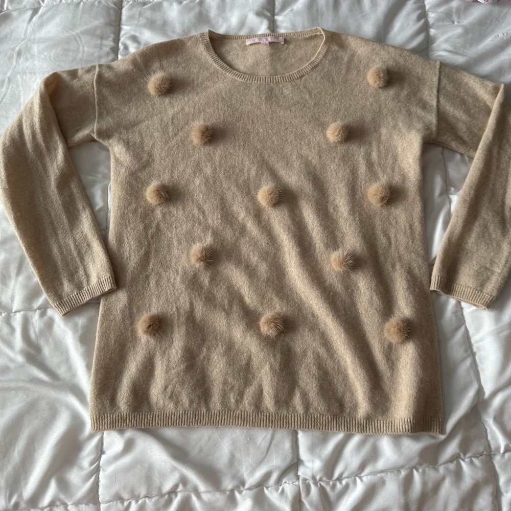 The Cashmere Project Mink Puff Tan Sweater